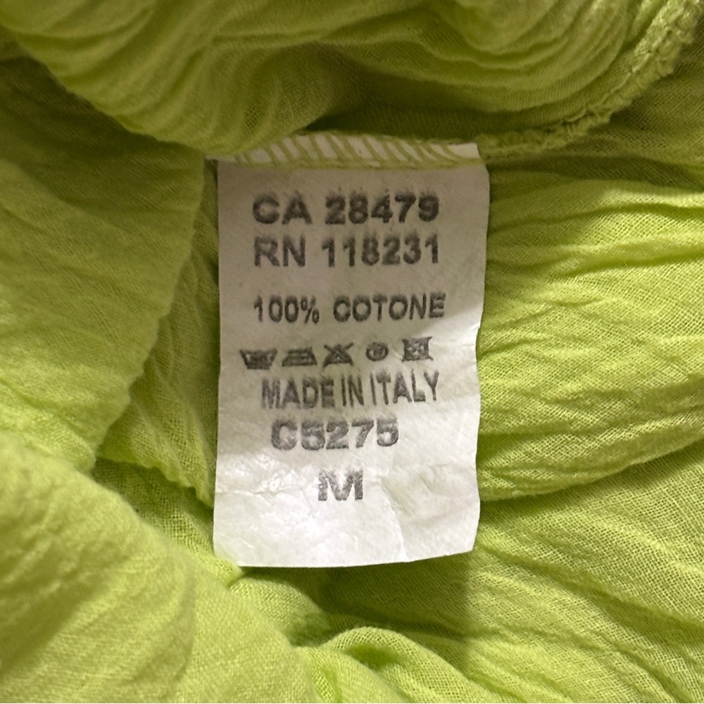 100% Cotton Cherishh Made in Italy Size Medium tank Dress With Tiered Hem Green - Picture 5 of 9